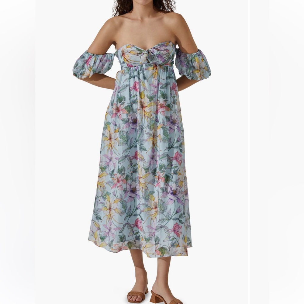 ASTR the Label Floral Off the Shoulder Midi Dress